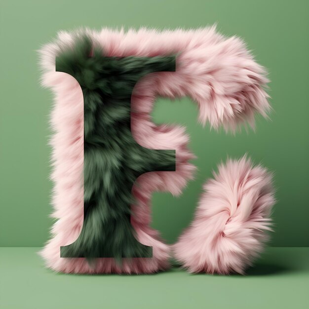 Photo a pink and green furry letter