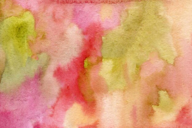 写真 ピンク、グリーン、オレンジの水彩紙の背景テクスチャ