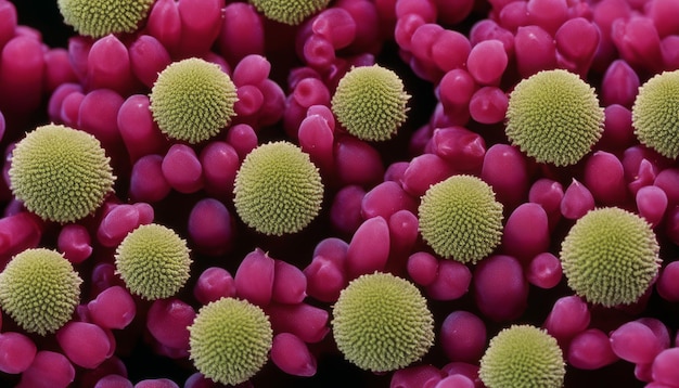 Pink and green plant with green spikes