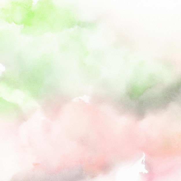 Pink and green watercolor background with a white background