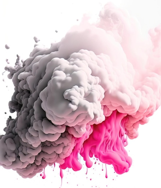 Pink and grey color fluid pattern banner with smog effect generative ai