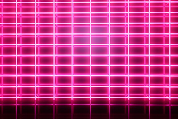 Foto sfondio a disegno a neon a griglia rosa