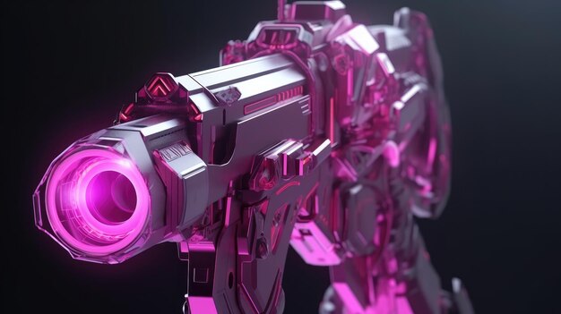 A pink gun with a pink light on it