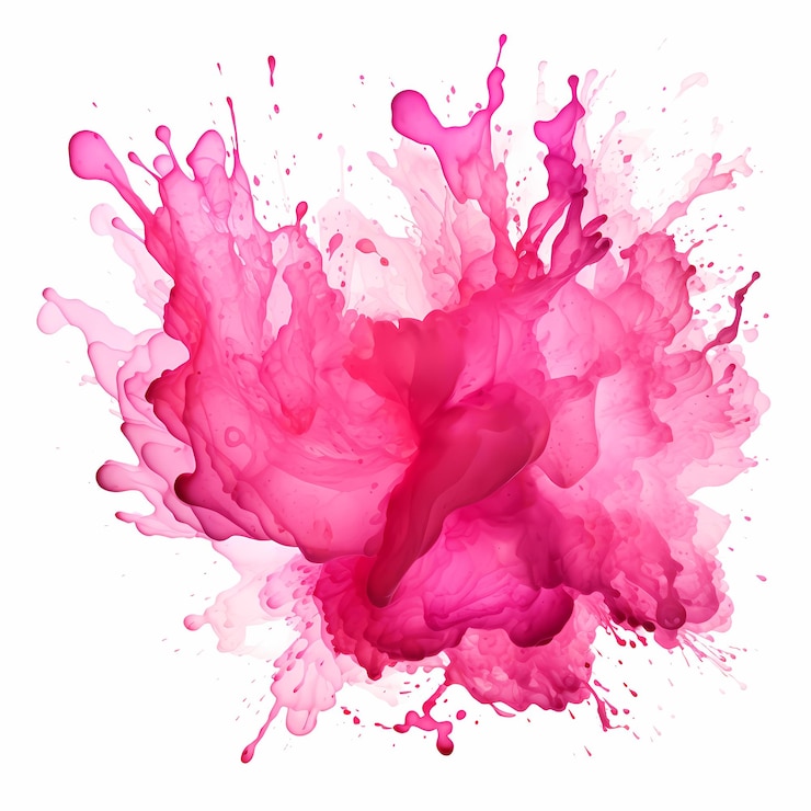 Photo pink_hand_drawn_splashes_on_white_background