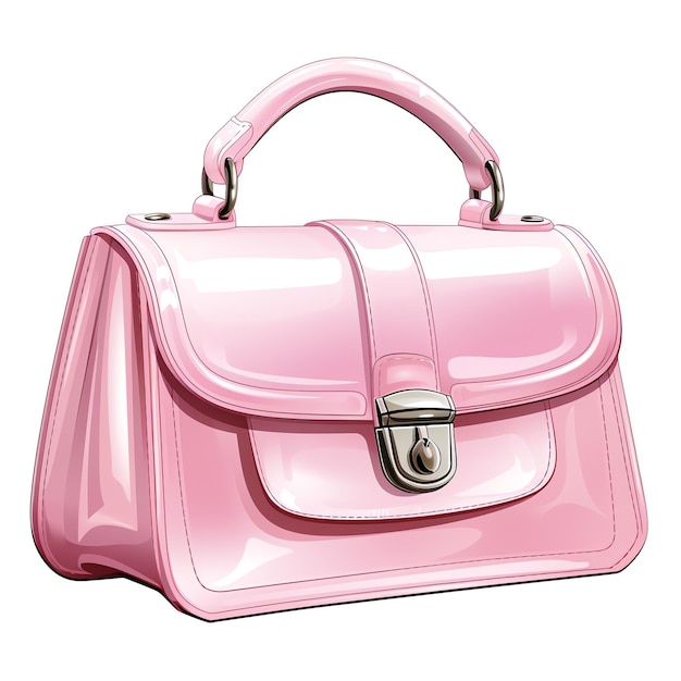 a pink handbag with a handle