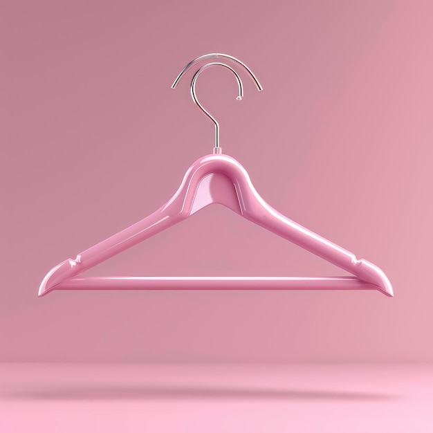 Pink Hanger On Background Copy Space 3d illustration