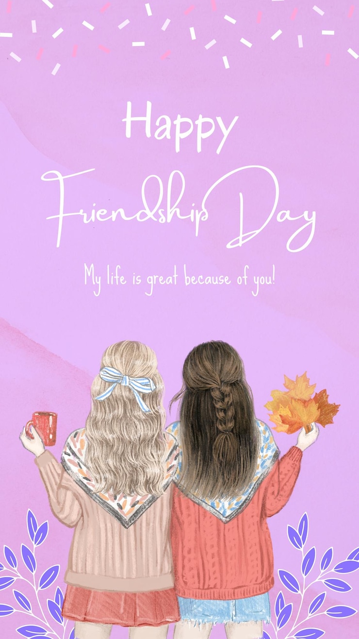 Photo pink happy friendship day instagram story 1