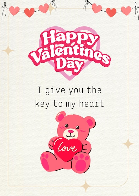 pink happy valentine39s day illustrative card 11