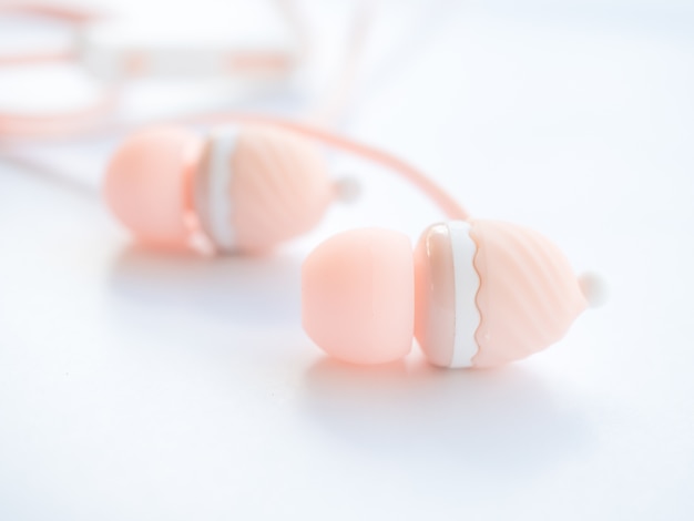 Pink headphones in sweet tones