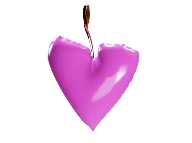 Pink Heart 3d Icon 3d illustration 3d render