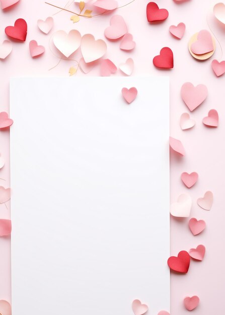 Pink heart abstract background for valentines day greeting card