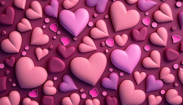 A pink heart background with a lot of hearts on it