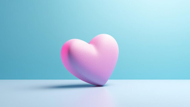 A pink heart on a blue background