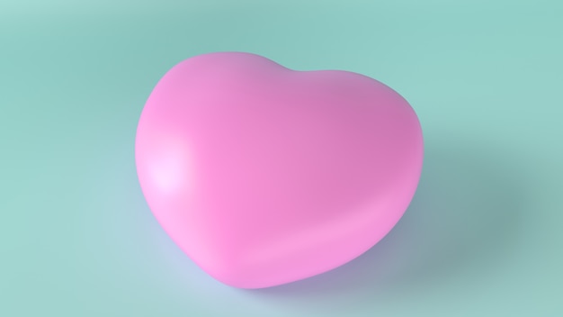 Photo the pink heart on blue for health content 3d rendering.