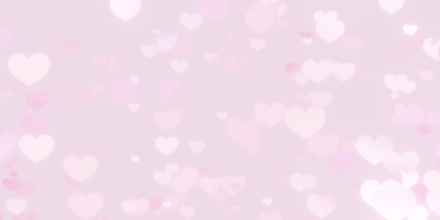 Pink heart bokeh background. valentine concept