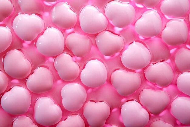 Pink heart bubble pattern background