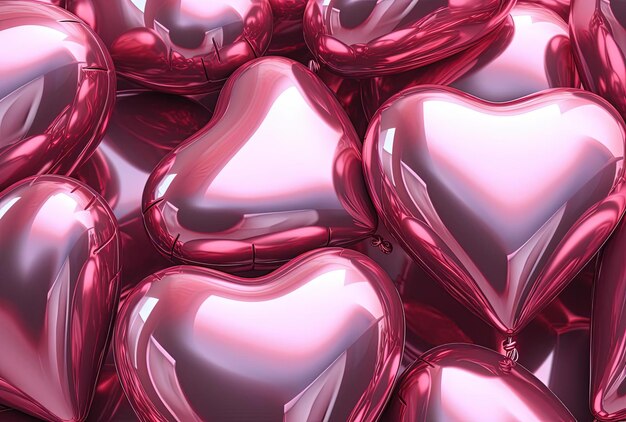 pink heart shaped foil balloons