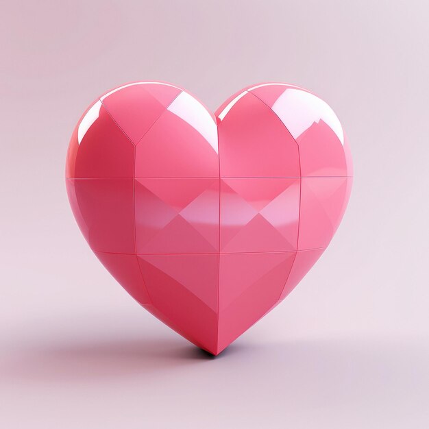 A pink heart shaped object with a broken heart on the bottom.