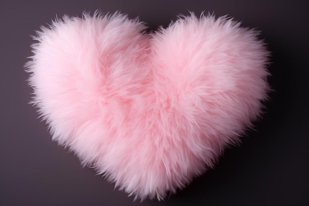 розовая подушка в форме сердца с тенью в форме сердца