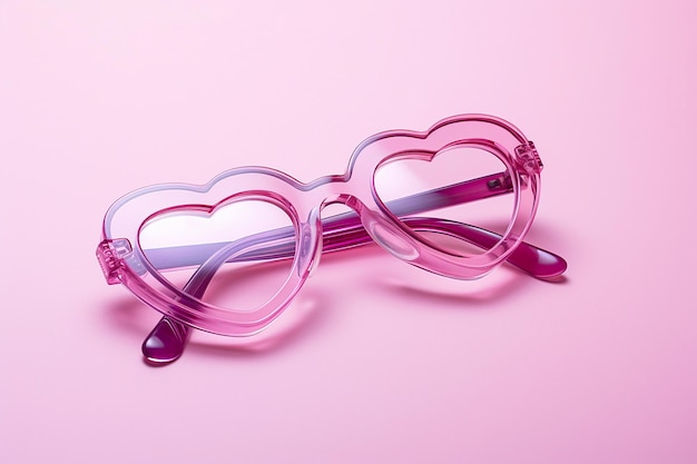 Розовые солнцезащитные очки в форме сердца Карта на День святого Валентина любовь и романтическая минимальная концепция Сердечные очки на розовых В поисках любви смотреть на мир по-другому символ романтической любви
