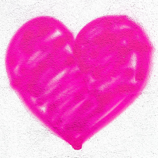 Pink heart on wall