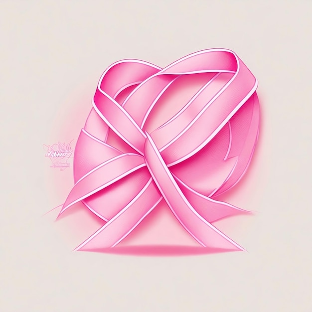 Photo a pink heart with a ribbon tied to it to celebrate breast cancer awareness month