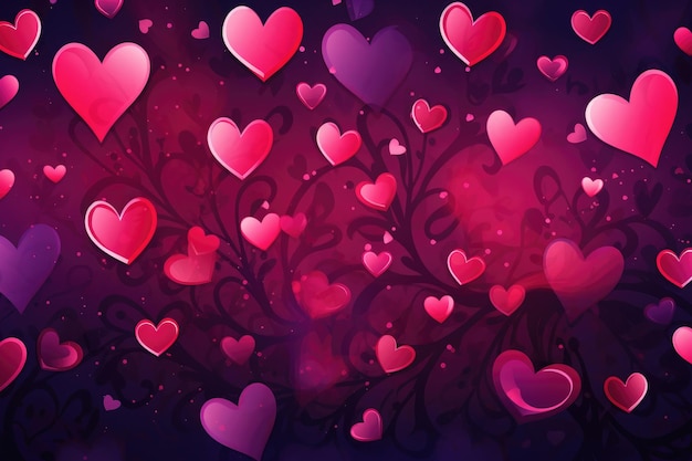 Pink Hearts Floating in the Air A Whimsical Display of Love and Affection valentine background with hearts AI Generated
