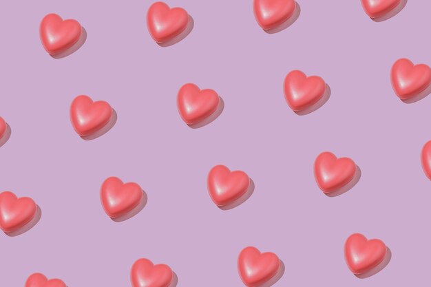 Pink hearts on a pastel background for congratulations on Valentine's day or other event.