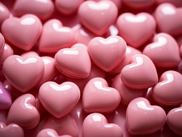 Pink hearts on a pink background photorealistic ultra sharp simplicity ultra detailed focus