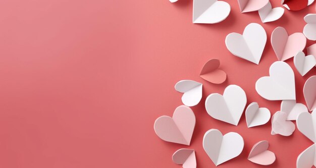 Pink hearts on a pink background