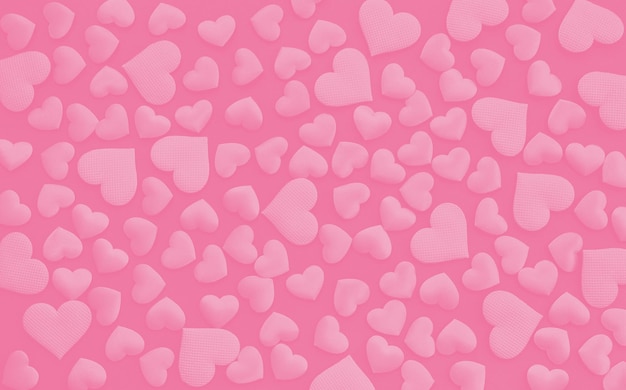 Pink hearts on pink paper Romantic background for wedding bithday Mother's day