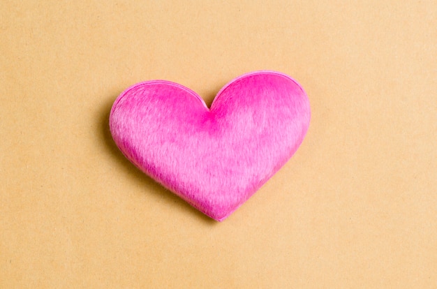 Photo pink hearts on recycle paper background