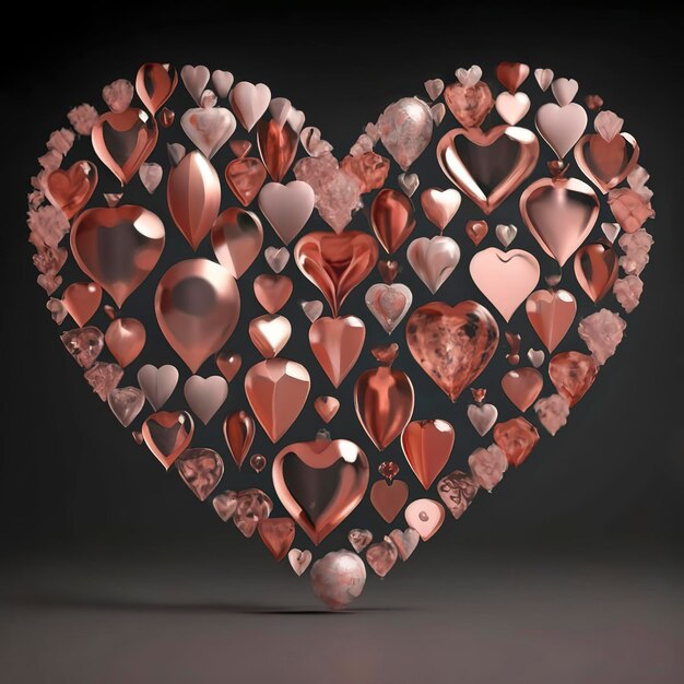 pink hearts on transparent background