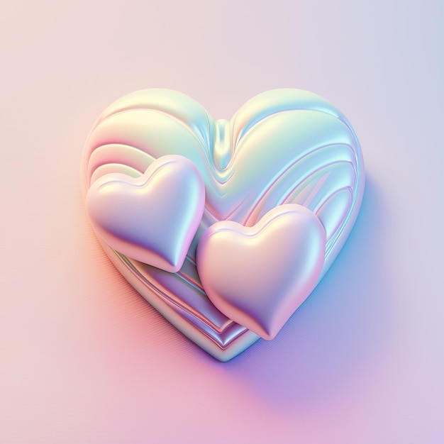 Pink Hearts on a Valentine's Background