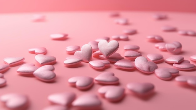 Розовые сердечки ко Дню Святого Валентина, специальный фон HD 8K, обои, стоковое фотографическое изображение