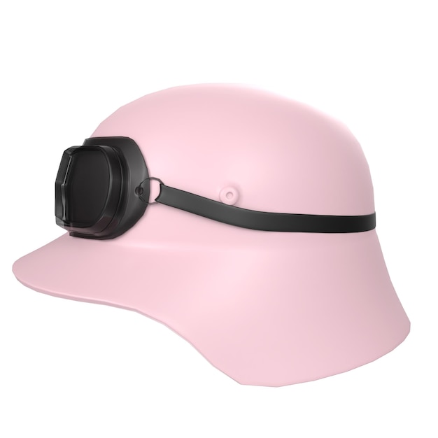 A pink helmet with a black lens and a black lens.