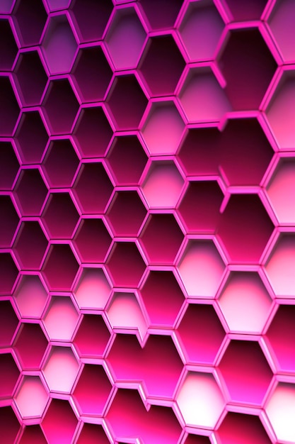 A pink hexagon that is printed with the word honey.