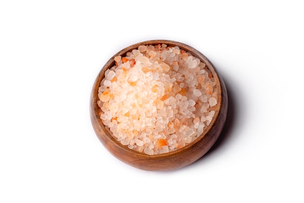 Pink Himalayan salt crystals, food concept photo.