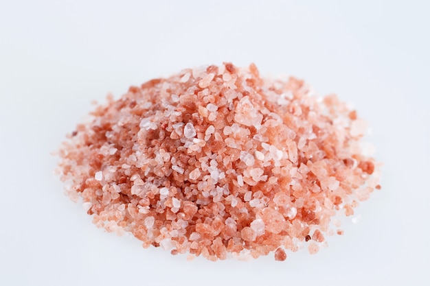 Pink himalayan salt isolated 