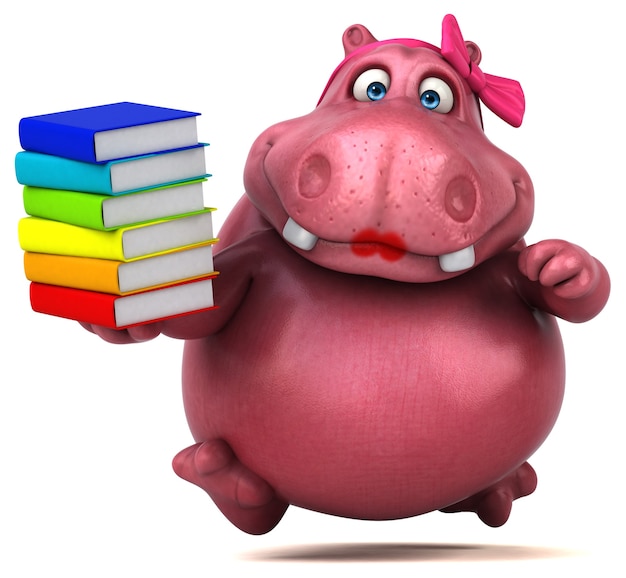 Pink Hippo - 3D Illustration