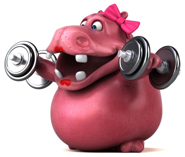 Pink Hippo - 3D Illustration