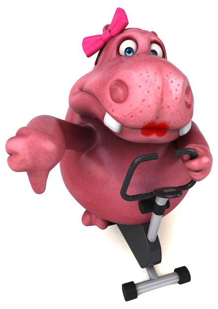 Pink Hippo - 3D Illustration