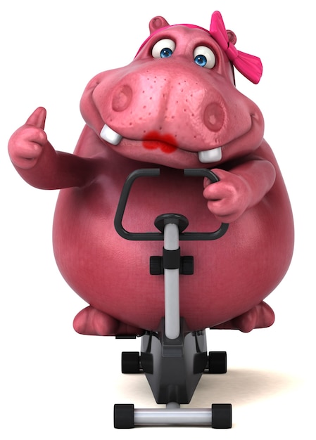 Pink Hippo - 3D Illustration