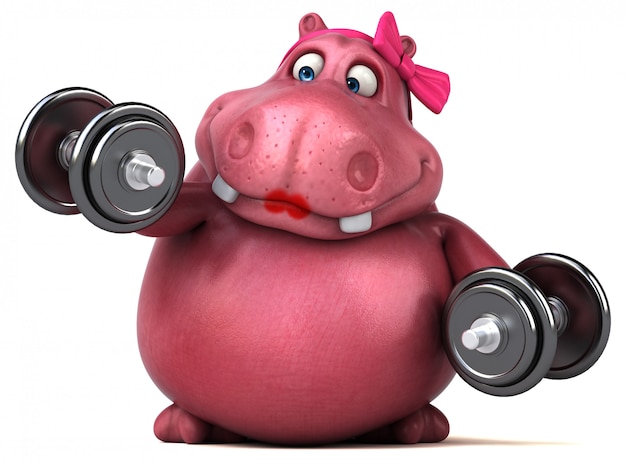 Pink Hippo - 3D Illustration