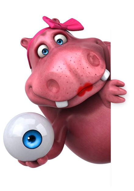 Pink Hippo - 3D Illustration