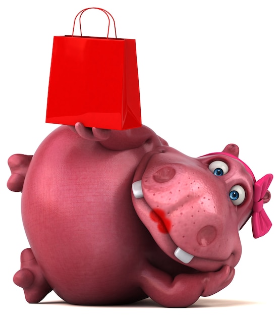 Pink Hippo - 3D Illustration