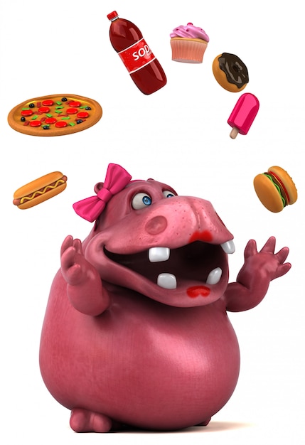 Pink hippo animatie