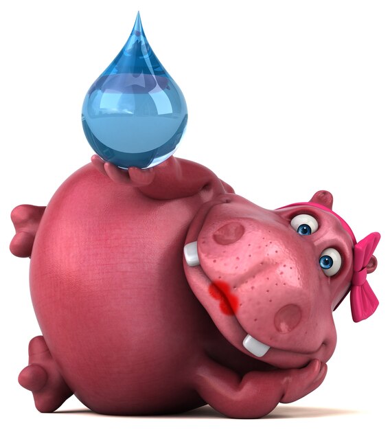 Pink Hippo illustration