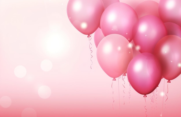 Photo pink holiday background with balloons illustration ai generativexa