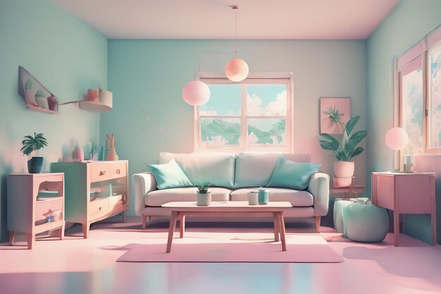 Pink home living room decoration design girls dream pink series sofa coffee table wallpaper